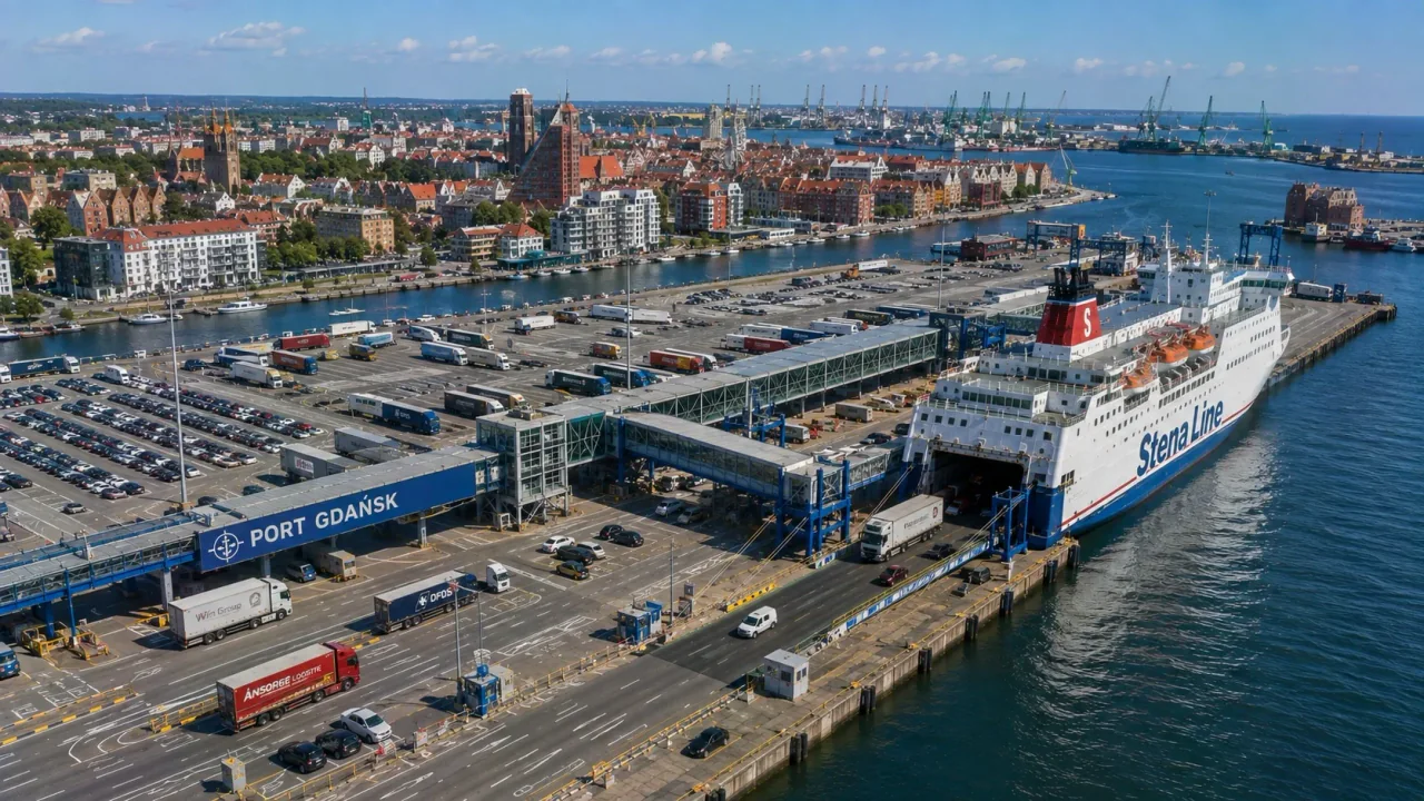 محطة عبّارات الركاب Polferries في غدانسك، بولندا