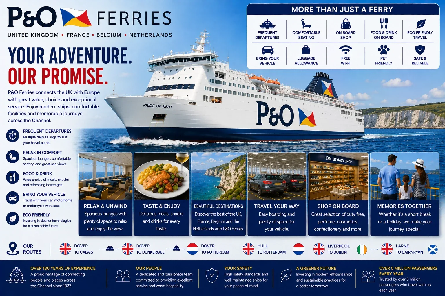 P&O Ferries عبارة الركاب والمركبات في البحر