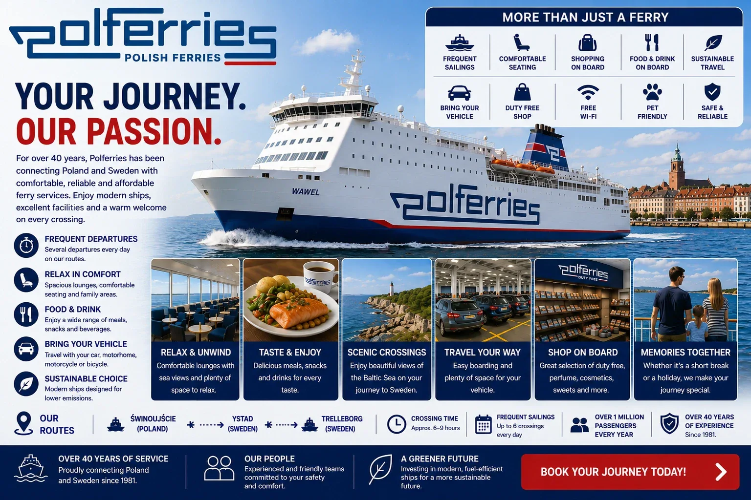 عبارة Polferries للركاب والمركبات على بحر البلطيق