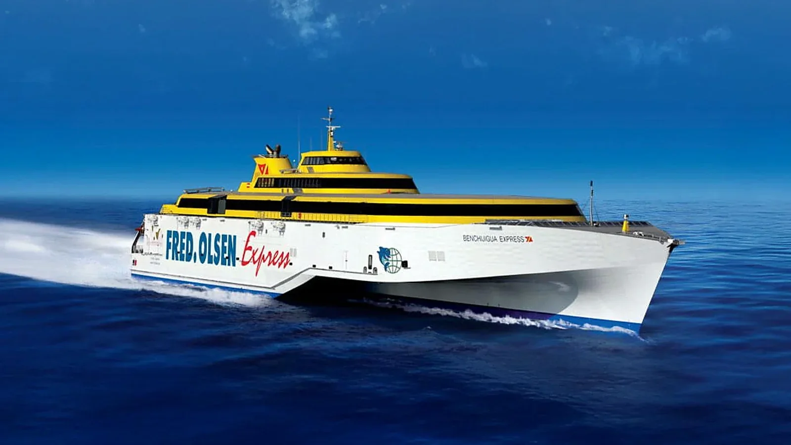 عبارة Fred. Olsen Express تشغّل الخط من مورو جابل إلى لاس بالماس